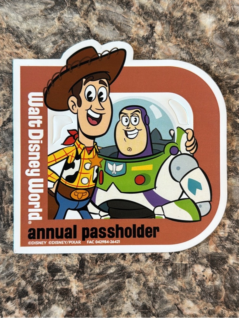 Walt Disney World Annual Passholder Toy Story Magnet - Woody & Buzz